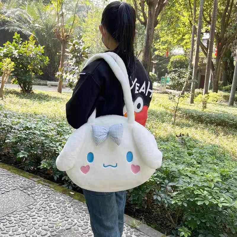 2024新版超大容量可放A4大小电脑毛绒库洛米卡通可爱单肩包,淘宝优惠券,粉丝福利购,淘宝优惠卷