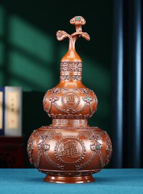 紫铜八卦葫芦纯铜摆件家居客厅玄关办公室装饰品开业乔迁礼品