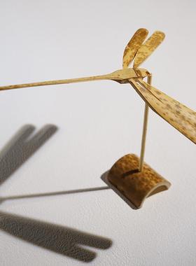 平衡竹蜻蜓小摆件文创中式国古风茶室禅意茶几桌面竹子装饰品创意