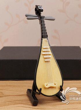 民乐古筝竹笛迷你模型摆件二胡中阮月琴琵琶扬琴三弦古琴柳琴箜篌