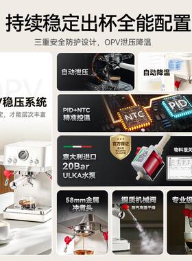 【补贴15%】突尼E3半自动咖啡机家用礼物浓缩美意式双锅炉咖啡机