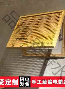 遮挂挡民藤编中装饰挂钩免打孔4cAd5Ade式电箱表箱装饰花带挂衣钩