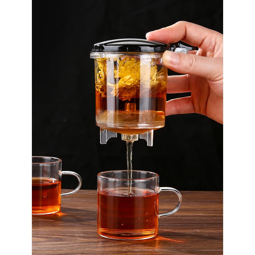 茶壶泡茶家用茶具茶水分离杯滤茶器烧水壶玻璃耐高温飘逸杯泡茶壶 - 图2