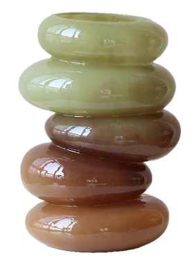 琉白宋代美学新中式玻璃花瓶高级感情绪稳定摆件复古客厅插花花器