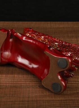 仿琉璃金龙鱼树脂摆件创意树脂工艺品居家办公室风水摆件龙鱼摆件