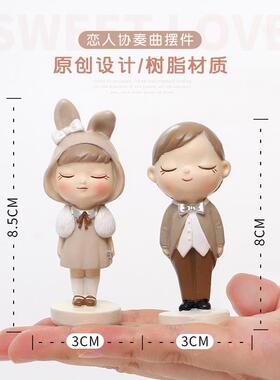 高档创意欧情侣摆件结婚礼卧物玄酒北柜桌面客厅室家居关装饰品小