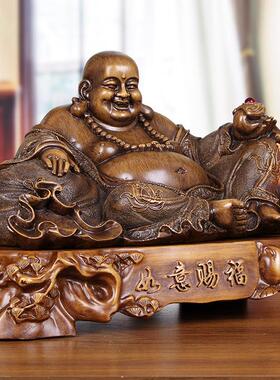 镀金弥勒佛像笑佛摆件家财神座客厅公司开幕礼品乔迁工艺品