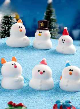 微景观创意可爱圣诞小雪人公仔 娃屋diy装饰品挂配件迷你小摆件