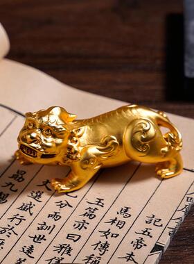 厂家直销黄铜摆件《鎏金小貔貅》铜工艺品家桌面装饰品手把玩把件