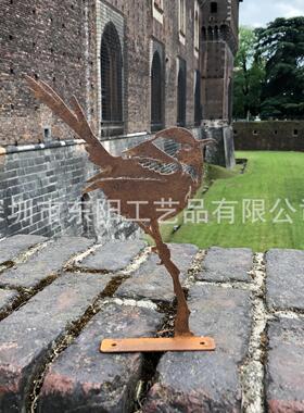生锈金属鹡鸰剪影 - 外部金属艺术 - 生锈的金属花园装饰