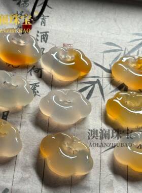 2026新款马料玉髓一口糖平安扣温润细腻糖色狐狸面具红润精美祥云