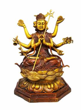 大号铜斗姆元君铜像先天道母四面八臂斗母斗姥元君家居摆件