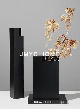 简约金属花器花瓶饰品家居插客厅几餐厅吧台桌MFY干茶花瓶软装面
