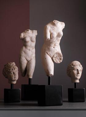 残缺雕像摆件北欧覆古雕塑艺术品客厅书房书桌面柜创意家居装饰品