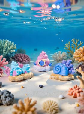 海洋造景diy装饰品鱼缸微景观创意海螺房子 配件生态瓶迷你小摆件