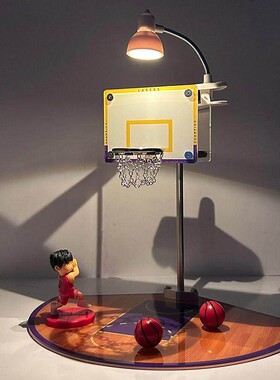 创意迷你篮球架送爱打篮球朋友礼物可投篮小夜灯NBA周边桌面摆件