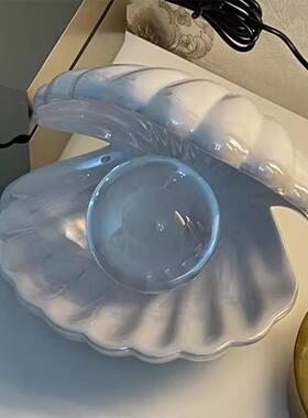 大号鱼缸创意微景观斗鱼海底世界陶瓷贝壳卧室梳妆台造景装饰摆件