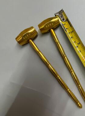 复古锌合金鎏金仿金小锤子摆件手把件 金属工艺品 文创市集老物件