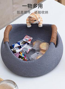 慧心巧聚猫咪摆件桌面收纳创意客厅家居装饰品玄关小摆设乔迁礼品