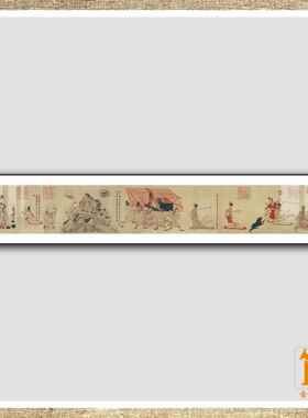 清于非闇摹恺幅之女史人物卷复制国画客厅墙顾饰女史人物画茶室小