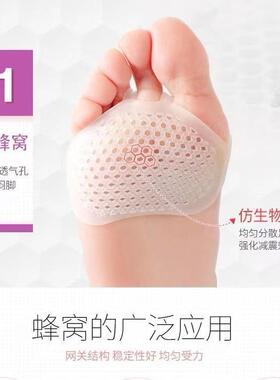 Honeycomb silicone half-size insoles for high heels, designe