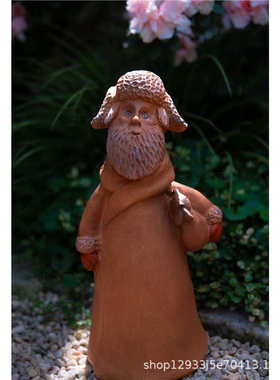 氧化镁ins叶可夫斯基复古做旧红陶色园艺花园装饰桌面摆件工艺品