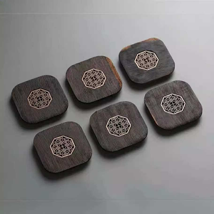 实木杯垫黑檀木杯托创意隔热茶道杯垫茶道零配件简约茶杯托,淘宝优惠券,粉丝福利购,淘宝优惠卷