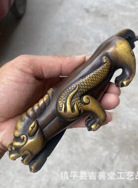 仿古螭龙摆件铜龙工艺品家居客厅桌面装饰工艺品铜貔貅笔架
