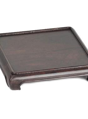 复红木黑檀书卷摆件底座奇石盆文ZZ3698玩架花瓶长方形实托木栽古