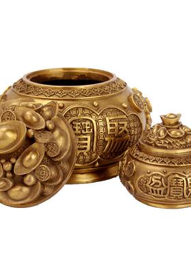 黄铜大号聚宝盆铜开盖聚宝盆摆件聚宝盆摆件