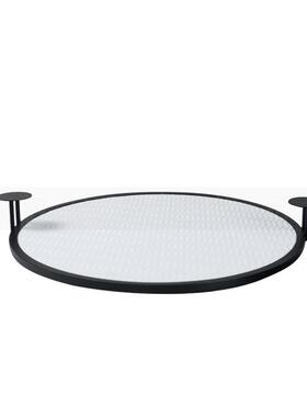 轻耳奢简约双皮革托盘样板房售部楼软123装饰品家餐居家具床头桌