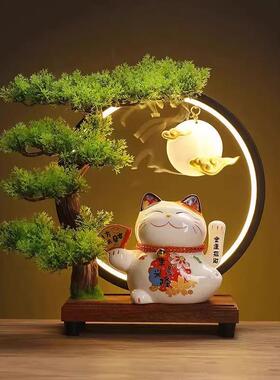 灯圈招猫摆件开业生意兴隆装自财动摇厅手前台家居客饰发sb96666
