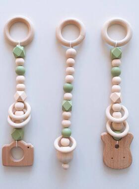 ins装饰北欧风卡通实木毛毡健身器挂件儿童房硅胶装饰健身架挂饰