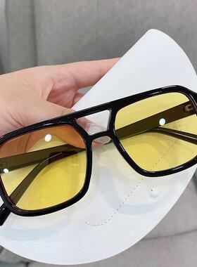 新款方框双梁墨镜韩版复古大框飞行员眼镜潮海洋片太阳镜多色眼镜