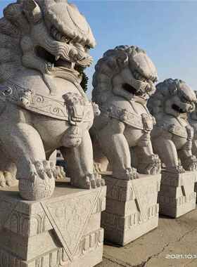 厂家供应庭院景观石狮子摆件园林广场石雕动物雕塑石雕石狮子