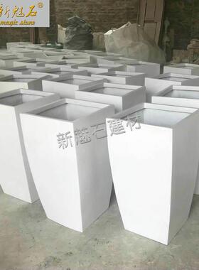 别墅庭院绿化户外GRC花钵欧美小众ins白色大号花盆高深绿萝花箱