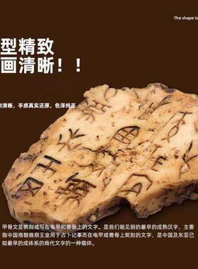 文树脂甲骨文彷硬真小摆件龟甲骨字化石儿童古认知早兽教玩具模型
