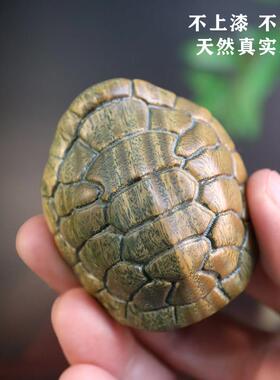 睦趣居天然绿檀实木雕刻富甲天下乌龟壳手把件桌面摆件手把件文玩