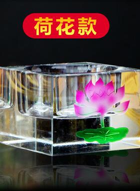 厂家直销水晶蜡烛佛具酥油灯烛台供灯莲花酥油大悲咒佛堂寺庙灯座