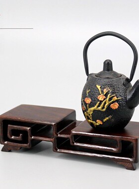 黑紫檀红木质雕刻工艺书卷几 彷古底座摆件紫砂茶壶杯盏印章托核