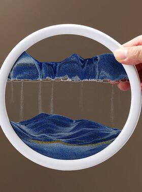 新中式一鹿生财流沙画桌面家居摆饰客厅酒柜装饰品乔迁新居礼品