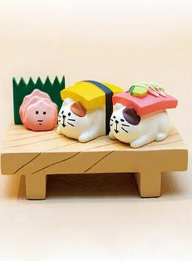 ZAKKA日式猫咪寿司卷DIY微缩食玩面包潮玩公仔INS装饰工艺品摆件
