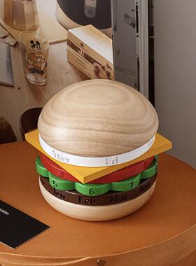 意汉堡日创历企业小礼物桌面台式万250827-0年历高感月历趣味搞摆