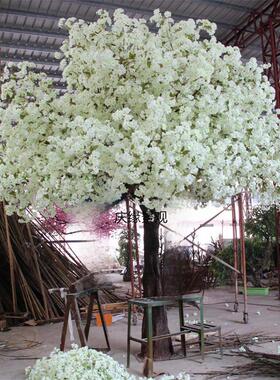 仿真粉樱花树白樱花树婚庆商场奶茶店装饰假花树别墅庭院布景摆件