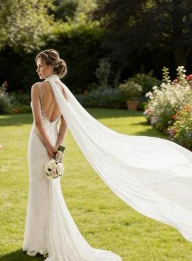 Wedding decoration ribbon long shawl accessories white