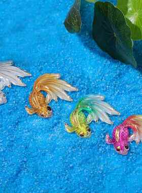 多色金鱼 微景观水族装饰 鱼缸水景 创意小鱼树脂工艺品摆件