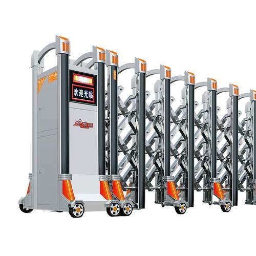 不锈钢电动伸缩门学校工厂推拉折叠收缩自动工厂大门伸缩门电动门 - 图3