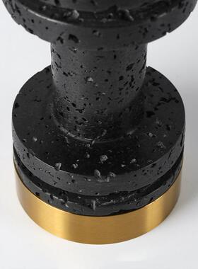 现轻Z100240-奢创意树店脂仿石金属竹洞节烛台花器样板间客厅代装