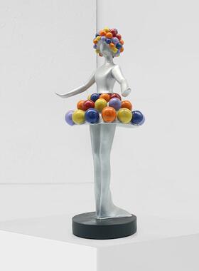 芭蕾舞女孩摆件气球人雕像桌面芭蕾舞者装饰品玄关客厅办公室书房