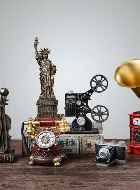 创意酒柜装饰品小摆件家居客厅玄关轻奢办公室覆古置物架覆古摆设